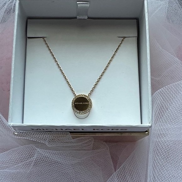 Michael Kors Jewelry - Michael Kors Gold and Silver Circle Pendant Necklace